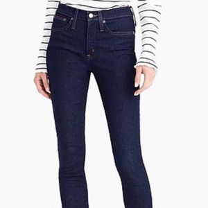 J Crew 9” high rise toothpick classic wash , 32T